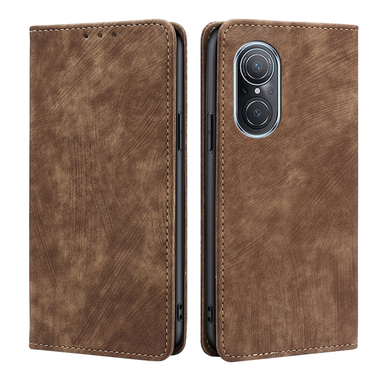 RFID Anti-theft Brush Magnetic Leather Phone Case, For Huawei Nova 9 SE 4G, For Huawei Nova 10, For Huawei Nova 10 Pro, For Huawei P50
