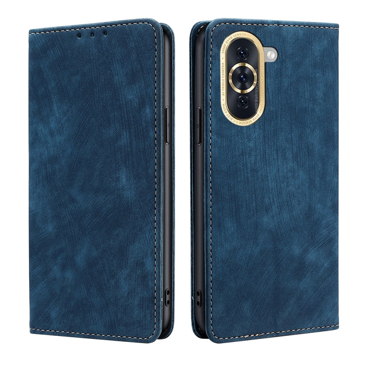 RFID Anti-theft Brush Magnetic Leather Phone Case, For Huawei Nova 9 SE 4G, For Huawei Nova 10, For Huawei Nova 10 Pro, For Huawei P50