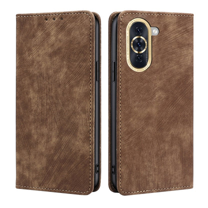 RFID Anti-theft Brush Magnetic Leather Phone Case, For Huawei Nova 9 SE 4G, For Huawei Nova 10, For Huawei Nova 10 Pro, For Huawei P50