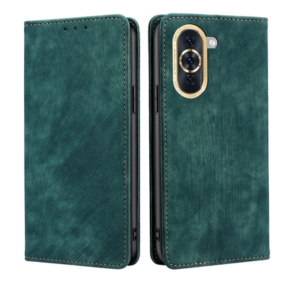RFID Anti-theft Brush Magnetic Leather Phone Case, For Huawei Nova 9 SE 4G, For Huawei Nova 10, For Huawei Nova 10 Pro, For Huawei P50