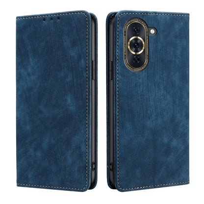 RFID Anti-theft Brush Magnetic Leather Phone Case, For Huawei Nova 9 SE 4G, For Huawei Nova 10, For Huawei Nova 10 Pro, For Huawei P50