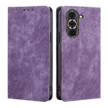 RFID Anti-theft Brush Magnetic Leather Phone Case, For Huawei Nova 9 SE 4G, For Huawei Nova 10, For Huawei Nova 10 Pro, For Huawei P50