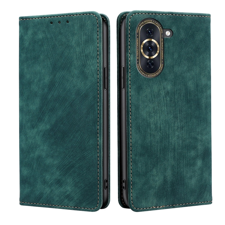 RFID Anti-theft Brush Magnetic Leather Phone Case, For Huawei Nova 9 SE 4G, For Huawei Nova 10, For Huawei Nova 10 Pro, For Huawei P50