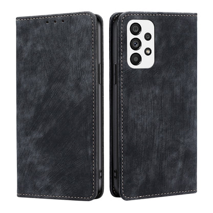 RFID Anti-theft Brush Magnetic Leather Phone Case, For Samsung Galaxy A73 5G, For Samsung Galaxy M53 5G, For Samsung Galaxy S21 5G, For Samsung Galaxy S21 FE 5G
