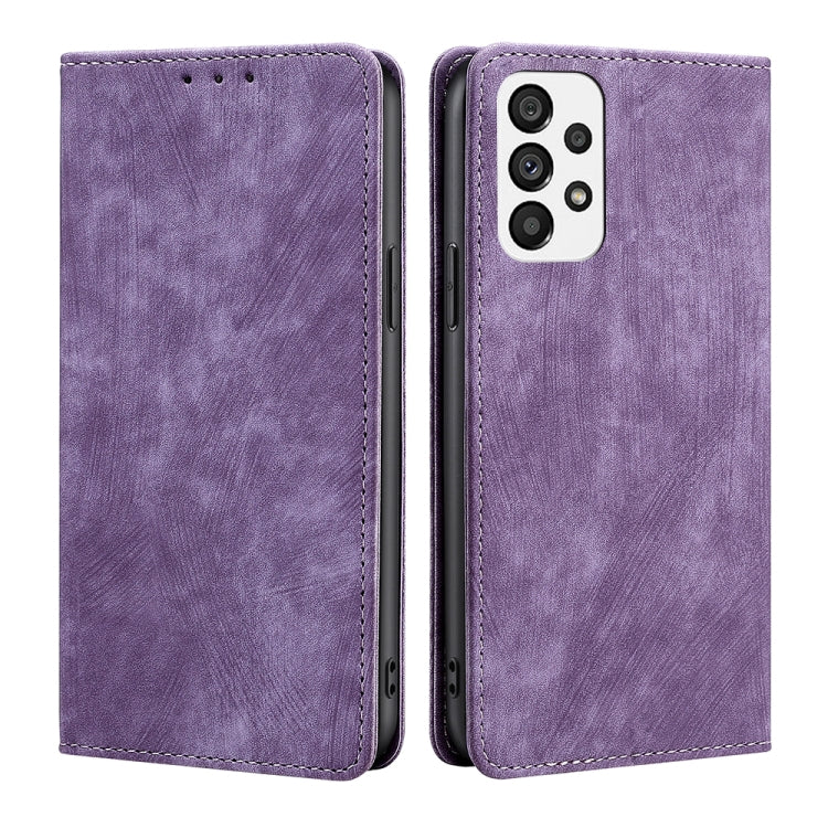 RFID Anti-theft Brush Magnetic Leather Phone Case, For Samsung Galaxy A73 5G, For Samsung Galaxy M53 5G, For Samsung Galaxy S21 5G, For Samsung Galaxy S21 FE 5G