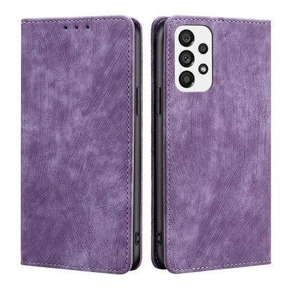 RFID Anti-theft Brush Magnetic Leather Phone Case, For Samsung Galaxy A73 5G, For Samsung Galaxy M53 5G, For Samsung Galaxy S21 5G, For Samsung Galaxy S21 FE 5G