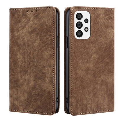 RFID Anti-theft Brush Magnetic Leather Phone Case, For Samsung Galaxy A73 5G, For Samsung Galaxy M53 5G, For Samsung Galaxy S21 5G, For Samsung Galaxy S21 FE 5G