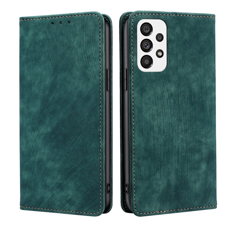 RFID Anti-theft Brush Magnetic Leather Phone Case, For Samsung Galaxy A73 5G, For Samsung Galaxy M53 5G, For Samsung Galaxy S21 5G, For Samsung Galaxy S21 FE 5G