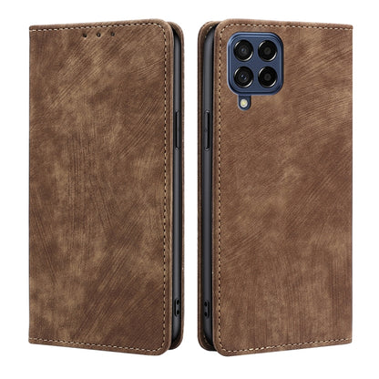 RFID Anti-theft Brush Magnetic Leather Phone Case, For Samsung Galaxy A73 5G, For Samsung Galaxy M53 5G, For Samsung Galaxy S21 5G, For Samsung Galaxy S21 FE 5G