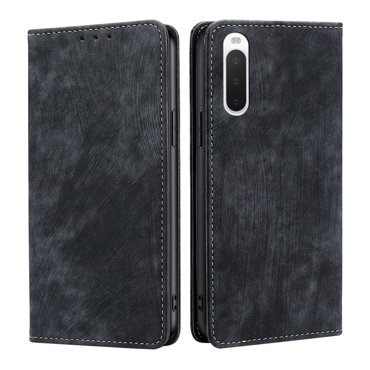 RFID Anti-theft Brush Magnetic Leather Phone Case, For Samsung Galaxy S21+ 5G, For Samsung Galaxy S22 5G, For Samsung Galaxy S22+ 5G, For Sony Xperia 10 IV