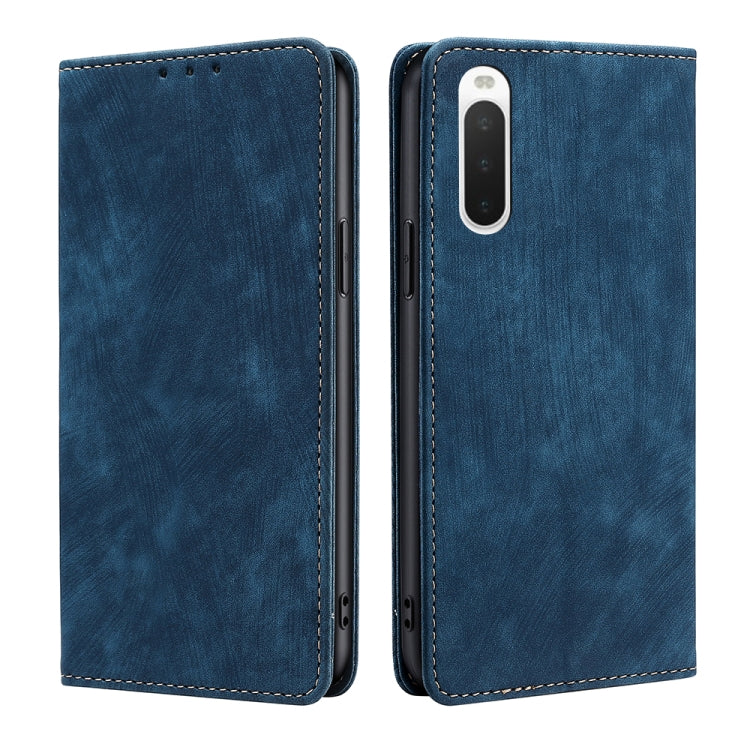 RFID Anti-theft Brush Magnetic Leather Phone Case, For Samsung Galaxy S21+ 5G, For Samsung Galaxy S22 5G, For Samsung Galaxy S22+ 5G, For Sony Xperia 10 IV