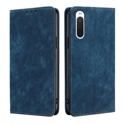 RFID Anti-theft Brush Magnetic Leather Phone Case, For Samsung Galaxy S21+ 5G, For Samsung Galaxy S22 5G, For Samsung Galaxy S22+ 5G, For Sony Xperia 10 IV