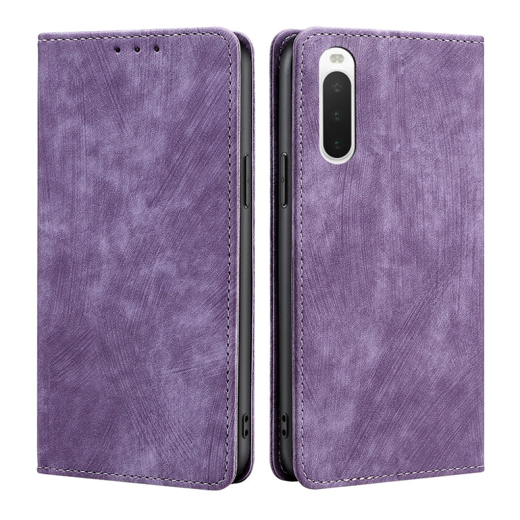 RFID Anti-theft Brush Magnetic Leather Phone Case, For Samsung Galaxy S21+ 5G, For Samsung Galaxy S22 5G, For Samsung Galaxy S22+ 5G, For Sony Xperia 10 IV