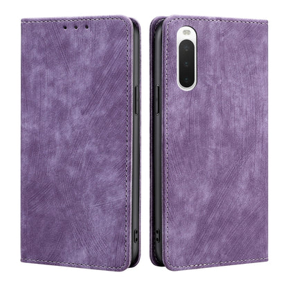 RFID Anti-theft Brush Magnetic Leather Phone Case, For Samsung Galaxy S21+ 5G, For Samsung Galaxy S22 5G, For Samsung Galaxy S22+ 5G, For Sony Xperia 10 IV
