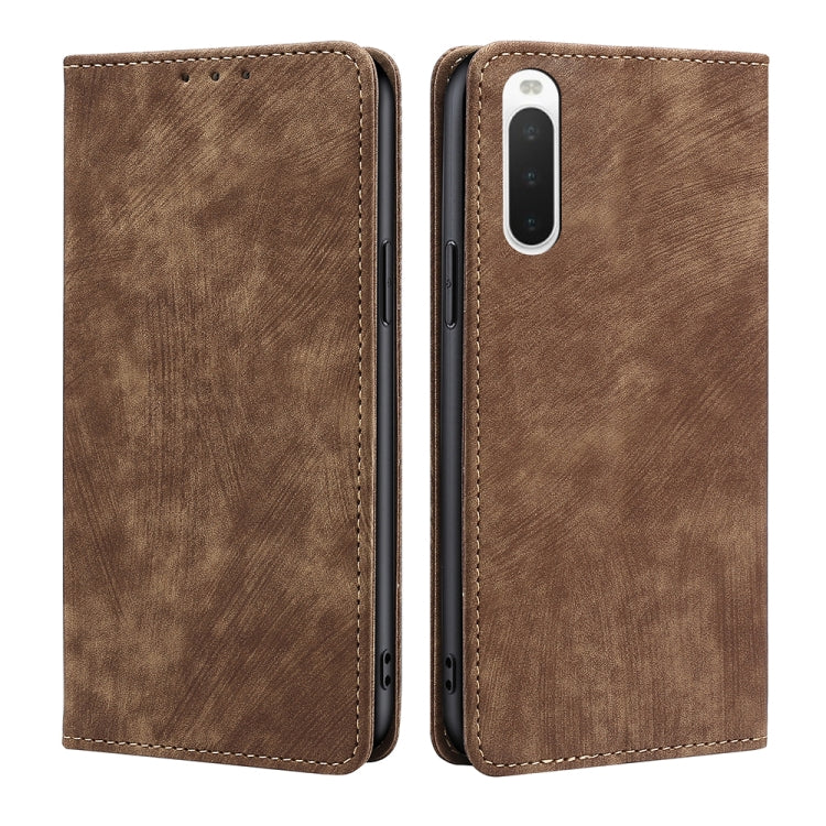 RFID Anti-theft Brush Magnetic Leather Phone Case, For Samsung Galaxy S21+ 5G, For Samsung Galaxy S22 5G, For Samsung Galaxy S22+ 5G, For Sony Xperia 10 IV
