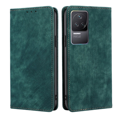 RFID Anti-theft Brush Magnetic Leather Phone Case, For Xiaomi Redmi K50/K50 Pro, For Xiaomi Redmi Note 11 5G/Poco M4 Pro 5G, For Xiaomi Redmi Note 10 JE  Japan, For Xiaomi 12