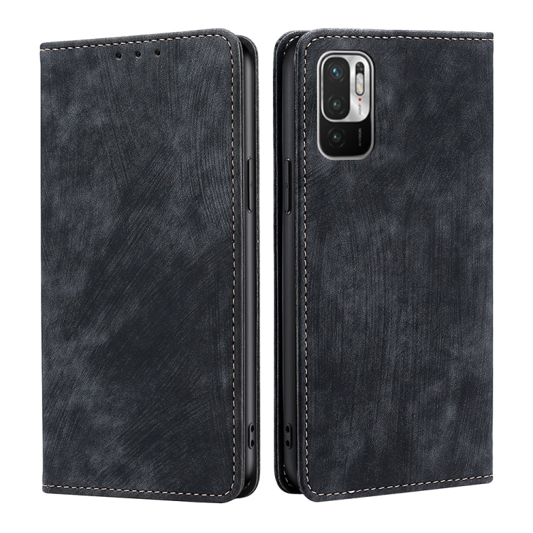 RFID Anti-theft Brush Magnetic Leather Phone Case, For Xiaomi Redmi K50/K50 Pro, For Xiaomi Redmi Note 11 5G/Poco M4 Pro 5G, For Xiaomi Redmi Note 10 JE  Japan, For Xiaomi 12