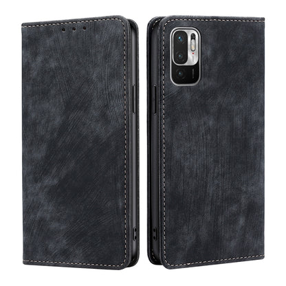RFID Anti-theft Brush Magnetic Leather Phone Case, For Xiaomi Redmi K50/K50 Pro, For Xiaomi Redmi Note 11 5G/Poco M4 Pro 5G, For Xiaomi Redmi Note 10 JE  Japan, For Xiaomi 12