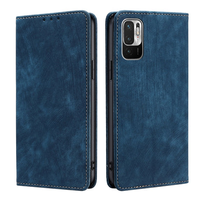 RFID Anti-theft Brush Magnetic Leather Phone Case, For Xiaomi Redmi K50/K50 Pro, For Xiaomi Redmi Note 11 5G/Poco M4 Pro 5G, For Xiaomi Redmi Note 10 JE  Japan, For Xiaomi 12