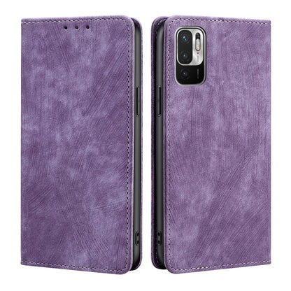 RFID Anti-theft Brush Magnetic Leather Phone Case, For Xiaomi Redmi K50/K50 Pro, For Xiaomi Redmi Note 11 5G/Poco M4 Pro 5G, For Xiaomi Redmi Note 10 JE  Japan, For Xiaomi 12