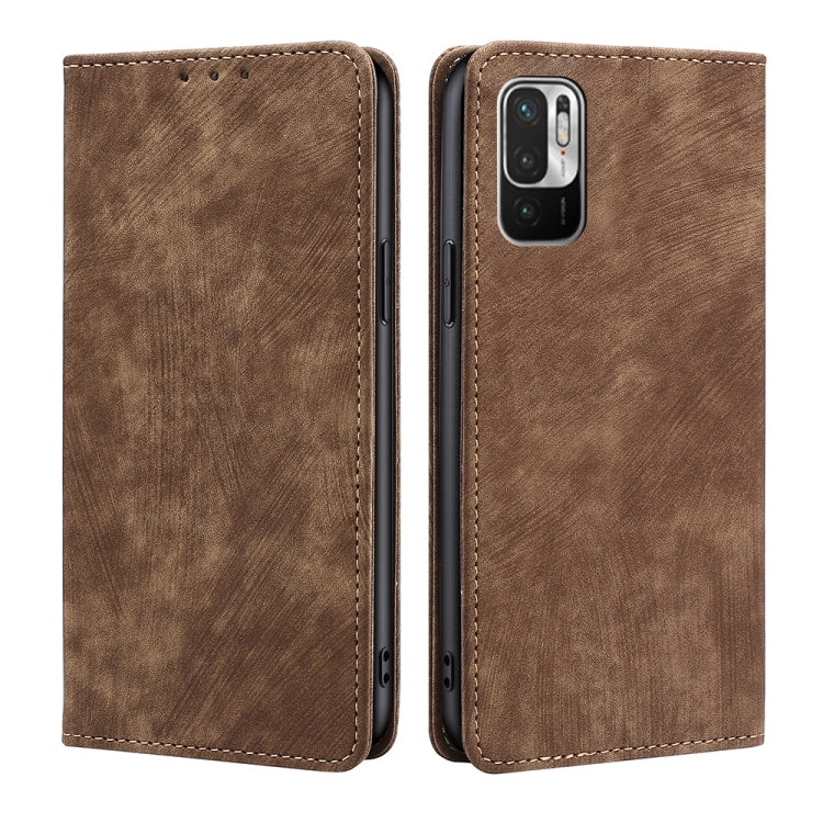 RFID Anti-theft Brush Magnetic Leather Phone Case, For Xiaomi Redmi K50/K50 Pro, For Xiaomi Redmi Note 11 5G/Poco M4 Pro 5G, For Xiaomi Redmi Note 10 JE  Japan, For Xiaomi 12