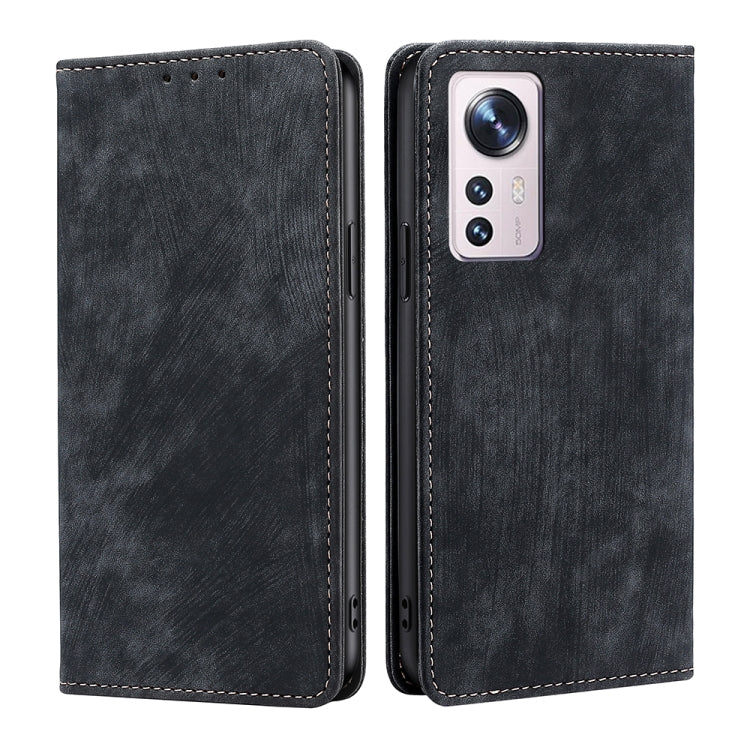 RFID Anti-theft Brush Magnetic Leather Phone Case, For Xiaomi Redmi K50/K50 Pro, For Xiaomi Redmi Note 11 5G/Poco M4 Pro 5G, For Xiaomi Redmi Note 10 JE  Japan, For Xiaomi 12
