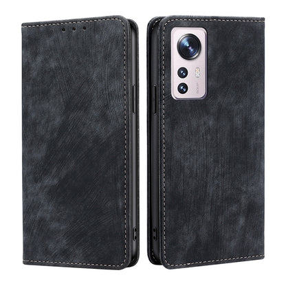 RFID Anti-theft Brush Magnetic Leather Phone Case, For Xiaomi Redmi K50/K50 Pro, For Xiaomi Redmi Note 11 5G/Poco M4 Pro 5G, For Xiaomi Redmi Note 10 JE  Japan, For Xiaomi 12
