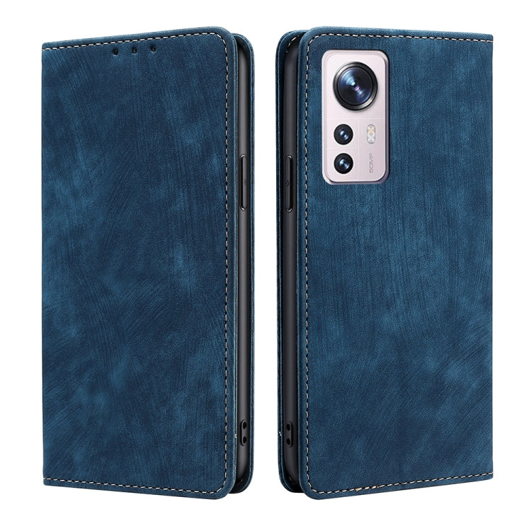 RFID Anti-theft Brush Magnetic Leather Phone Case, For Xiaomi Redmi K50/K50 Pro, For Xiaomi Redmi Note 11 5G/Poco M4 Pro 5G, For Xiaomi Redmi Note 10 JE  Japan, For Xiaomi 12