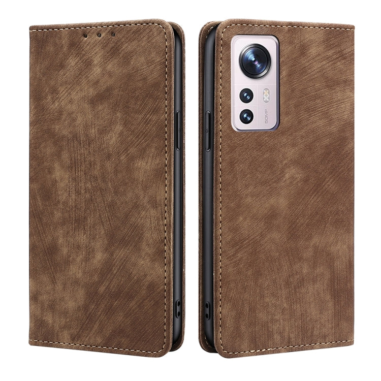 RFID Anti-theft Brush Magnetic Leather Phone Case, For Xiaomi Redmi K50/K50 Pro, For Xiaomi Redmi Note 11 5G/Poco M4 Pro 5G, For Xiaomi Redmi Note 10 JE  Japan, For Xiaomi 12