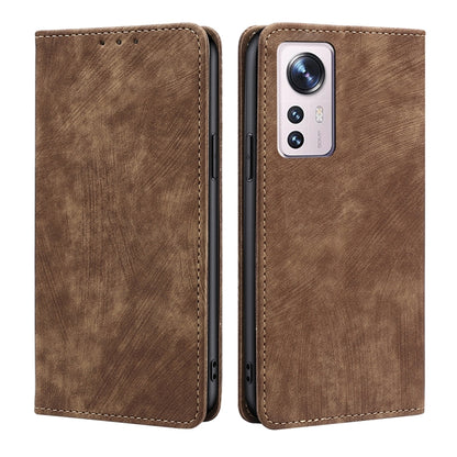 RFID Anti-theft Brush Magnetic Leather Phone Case, For Xiaomi Redmi K50/K50 Pro, For Xiaomi Redmi Note 11 5G/Poco M4 Pro 5G, For Xiaomi Redmi Note 10 JE  Japan, For Xiaomi 12