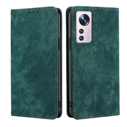 RFID Anti-theft Brush Magnetic Leather Phone Case, For Xiaomi Redmi K50/K50 Pro, For Xiaomi Redmi Note 11 5G/Poco M4 Pro 5G, For Xiaomi Redmi Note 10 JE  Japan, For Xiaomi 12