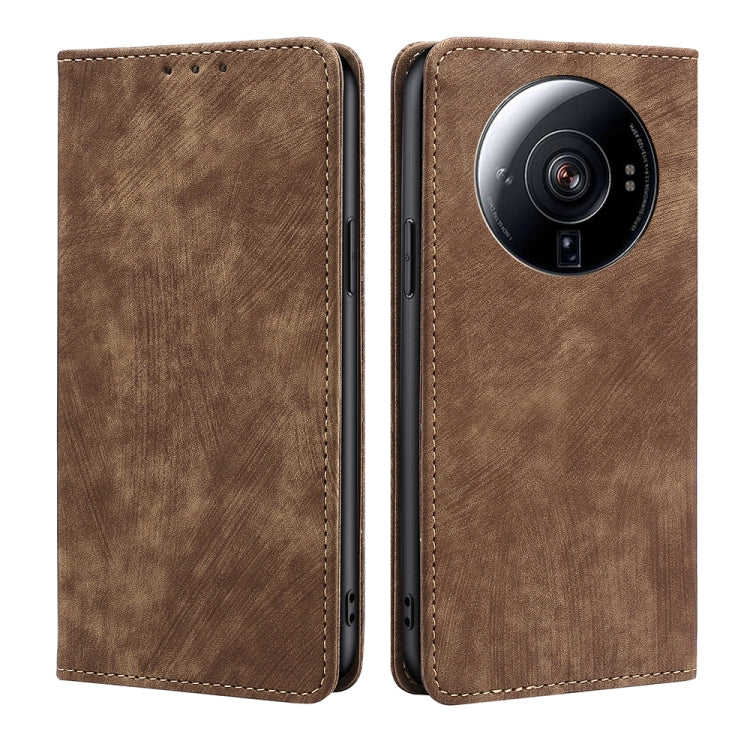 RFID Anti-theft Brush Magnetic Leather Phone Case, For Xiaomi 12S Ultra, For Xiaomi Poco C40, For Xiaomi Poco M4 5G, For OnePlus Nord CE 2 5G