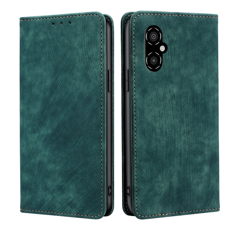 RFID Anti-theft Brush Magnetic Leather Phone Case, For Xiaomi 12S Ultra, For Xiaomi Poco C40, For Xiaomi Poco M4 5G, For OnePlus Nord CE 2 5G