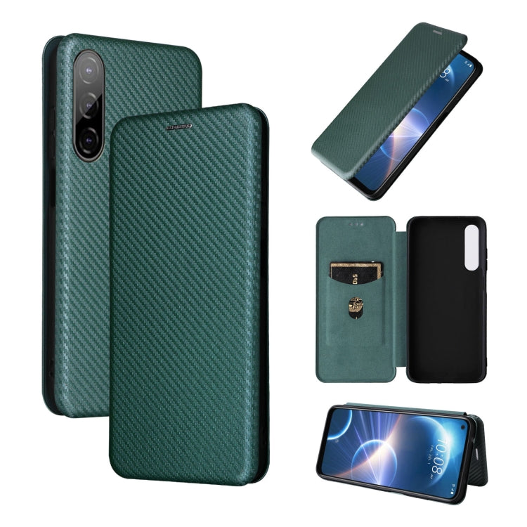 Carbon Fiber Texture Magnetic Flip Leather Phone Case, For HTC Desire 22 Pro, For Realme C30, For Nokia C21 Plus, For Xiaomi 12S Ultra