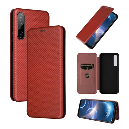 Carbon Fiber Texture Magnetic Flip Leather Phone Case, For HTC Desire 22 Pro, For Realme C30, For Nokia C21 Plus, For Xiaomi 12S Ultra