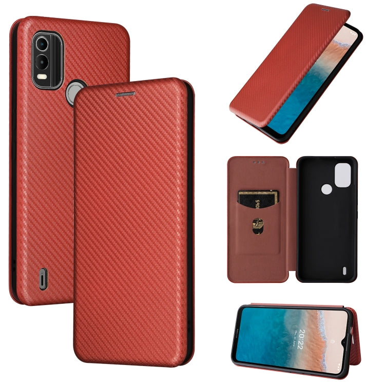 Carbon Fiber Texture Magnetic Flip Leather Phone Case, For HTC Desire 22 Pro, For Realme C30, For Nokia C21 Plus, For Xiaomi 12S Ultra