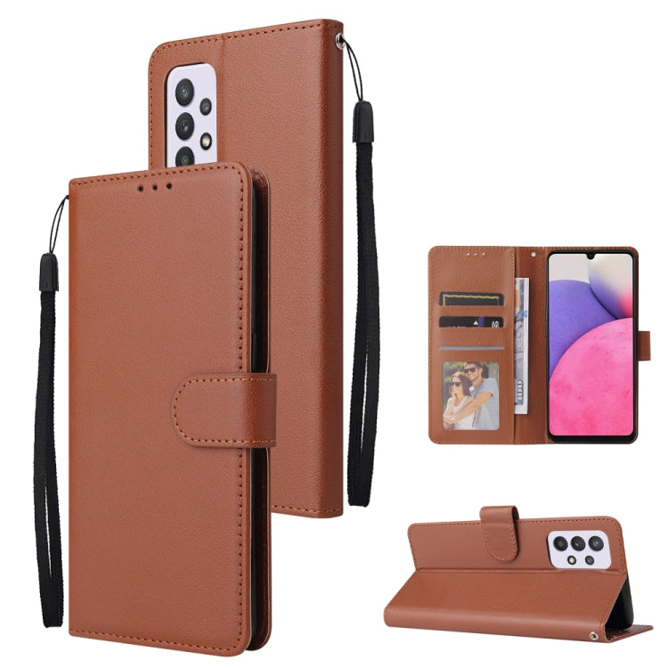 3 Card Slots Multifunctional Leather Phone Case, For Samsung Galaxy A33 5G, For Samsung Galaxy A53 5G, For Samsung Galaxy A73 5G