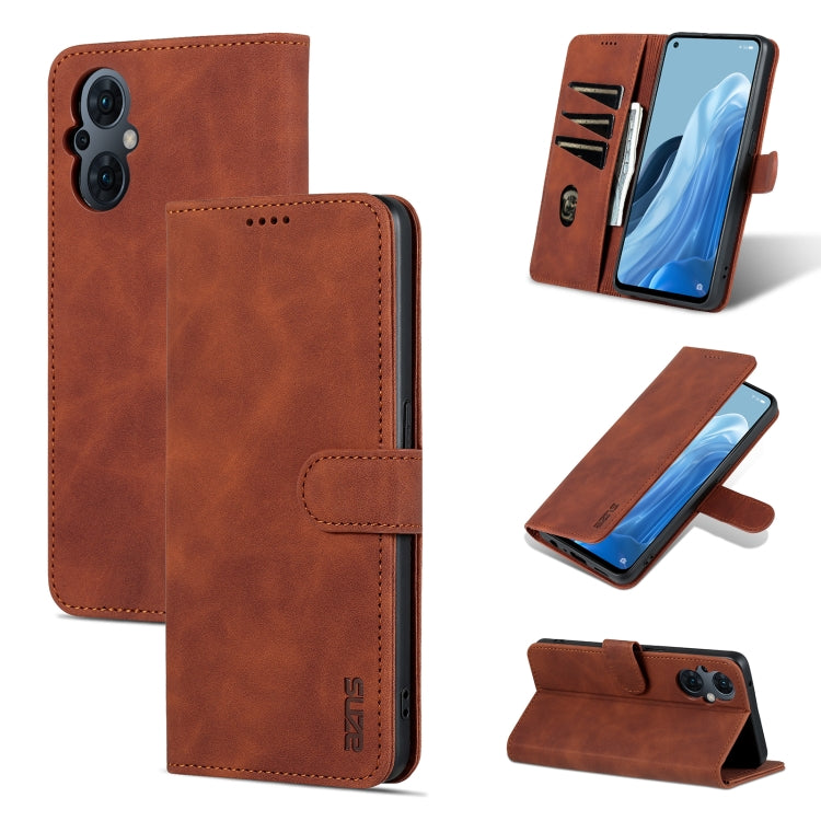 AZNS Skin Feel Calf Texture Flip Leather Phone Case, For OPPO Reno8 Lite, For vivo Y77 5G
