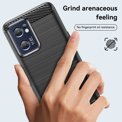 Brushed Texture Carbon Fiber TPU Phone Case, For OPPO Find X5 Lite, For OPPO Reno7 5G, For OPPO F21 Pro 4G, For OPPO Reno7 4G, For OPPO A57 4G, For OPPO A57 5G, For OPPO A77 5G