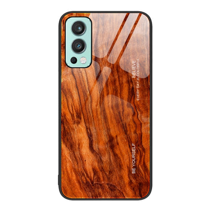 Wood Grain Glass Protective Case, For OnePlus Nord 2 5G, For OnePlus Nord N10 5G, For OnePlus Nord N100, For OnePlus 10 Pro