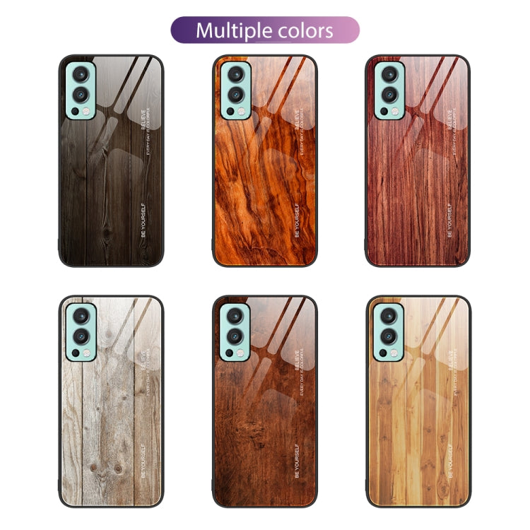 Wood Grain Glass Protective Case, For OnePlus Nord 2 5G, For OnePlus Nord N10 5G, For OnePlus Nord N100, For OnePlus 10 Pro