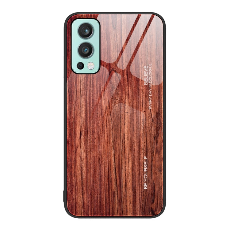 Wood Grain Glass Protective Case, For OnePlus Nord 2 5G, For OnePlus Nord N10 5G, For OnePlus Nord N100, For OnePlus 10 Pro