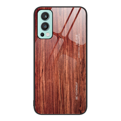 Wood Grain Glass Protective Case, For OnePlus Nord 2 5G, For OnePlus Nord N10 5G, For OnePlus Nord N100, For OnePlus 10 Pro