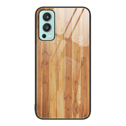 Wood Grain Glass Protective Case, For OnePlus Nord 2 5G, For OnePlus Nord N10 5G, For OnePlus Nord N100, For OnePlus 10 Pro