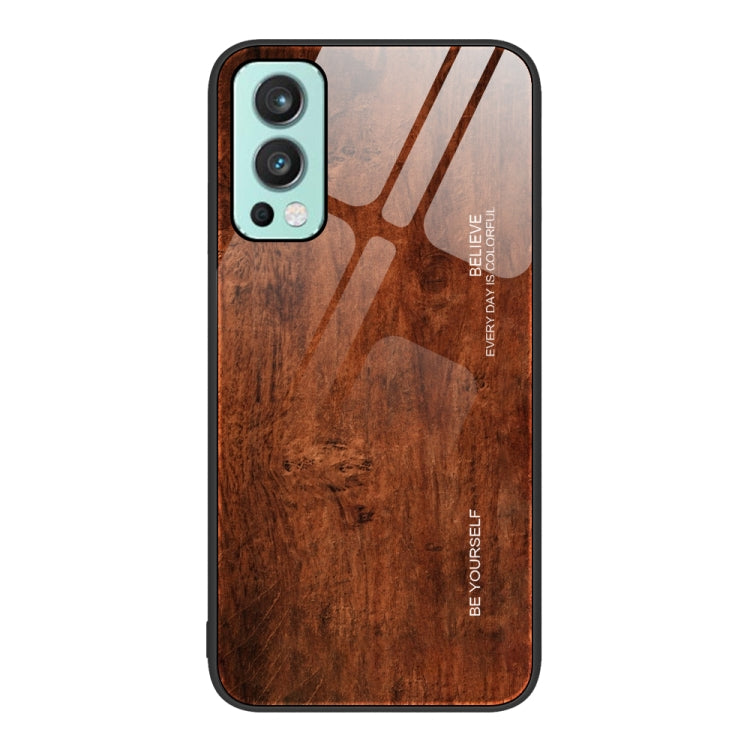 Wood Grain Glass Protective Case, For OnePlus Nord 2 5G, For OnePlus Nord N10 5G, For OnePlus Nord N100, For OnePlus 10 Pro