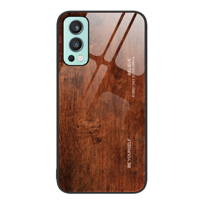 Wood Grain Glass Protective Case, For OnePlus Nord 2 5G, For OnePlus Nord N10 5G, For OnePlus Nord N100, For OnePlus 10 Pro