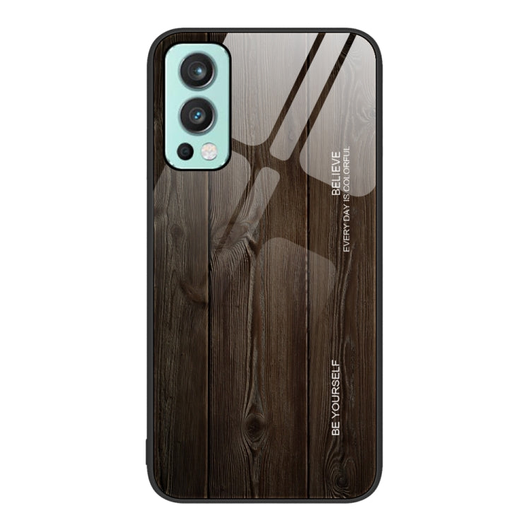 Wood Grain Glass Protective Case, For OnePlus Nord 2 5G, For OnePlus Nord N10 5G, For OnePlus Nord N100, For OnePlus 10 Pro