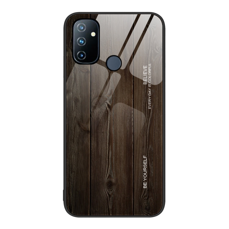 Wood Grain Glass Protective Case, For OnePlus Nord 2 5G, For OnePlus Nord N10 5G, For OnePlus Nord N100, For OnePlus 10 Pro