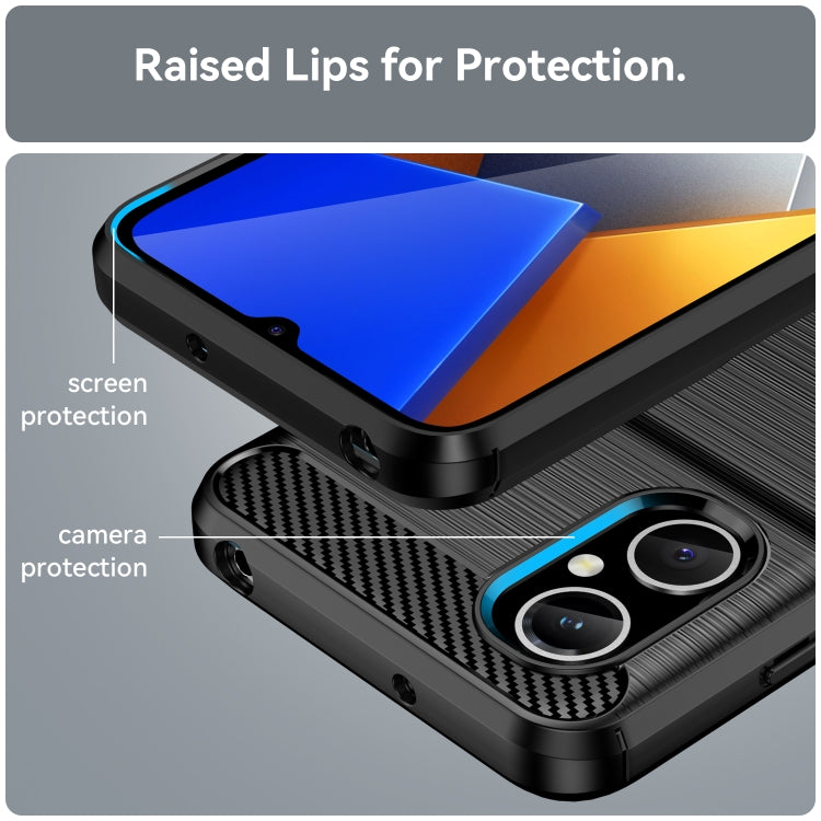 Brushed Texture Carbon Fiber TPU Phone Case, For Xiaomi Poco M4 5G, For Xiaomi Poco X4 GT