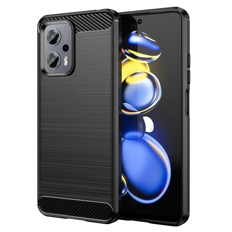 Brushed Texture Carbon Fiber TPU Phone Case, For Xiaomi Poco M4 5G, For Xiaomi Poco X4 GT